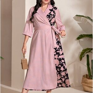 Women's Floral Print Knot Side Wrap Dress